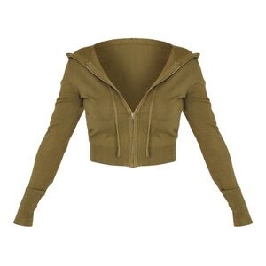 Shape Khaki Knit Zip Through Jacket